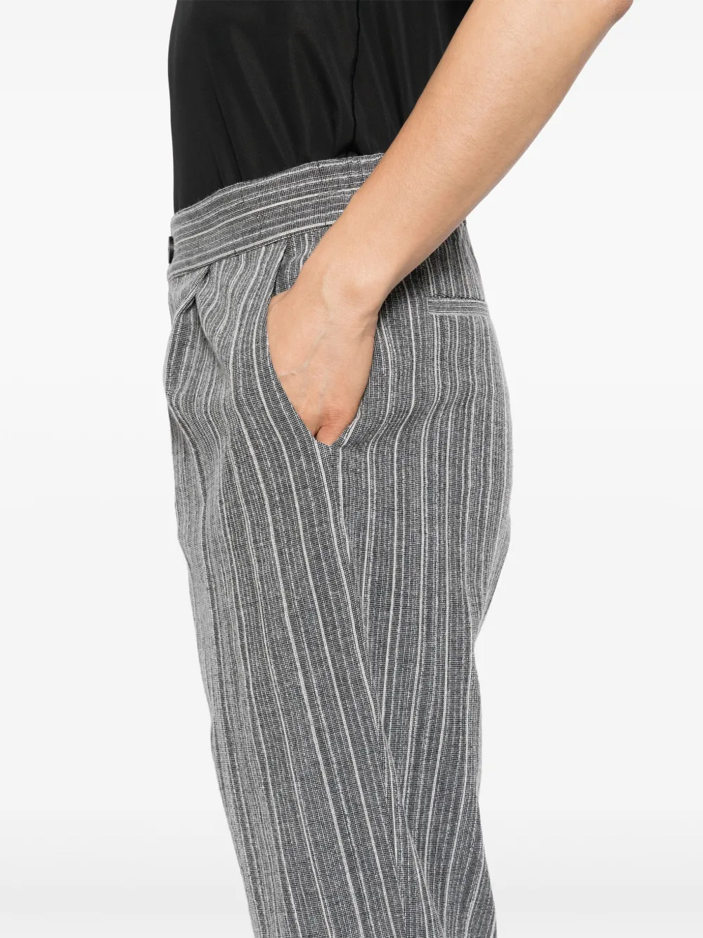 Tessitura Body Couture Stripe Pants In Grey
