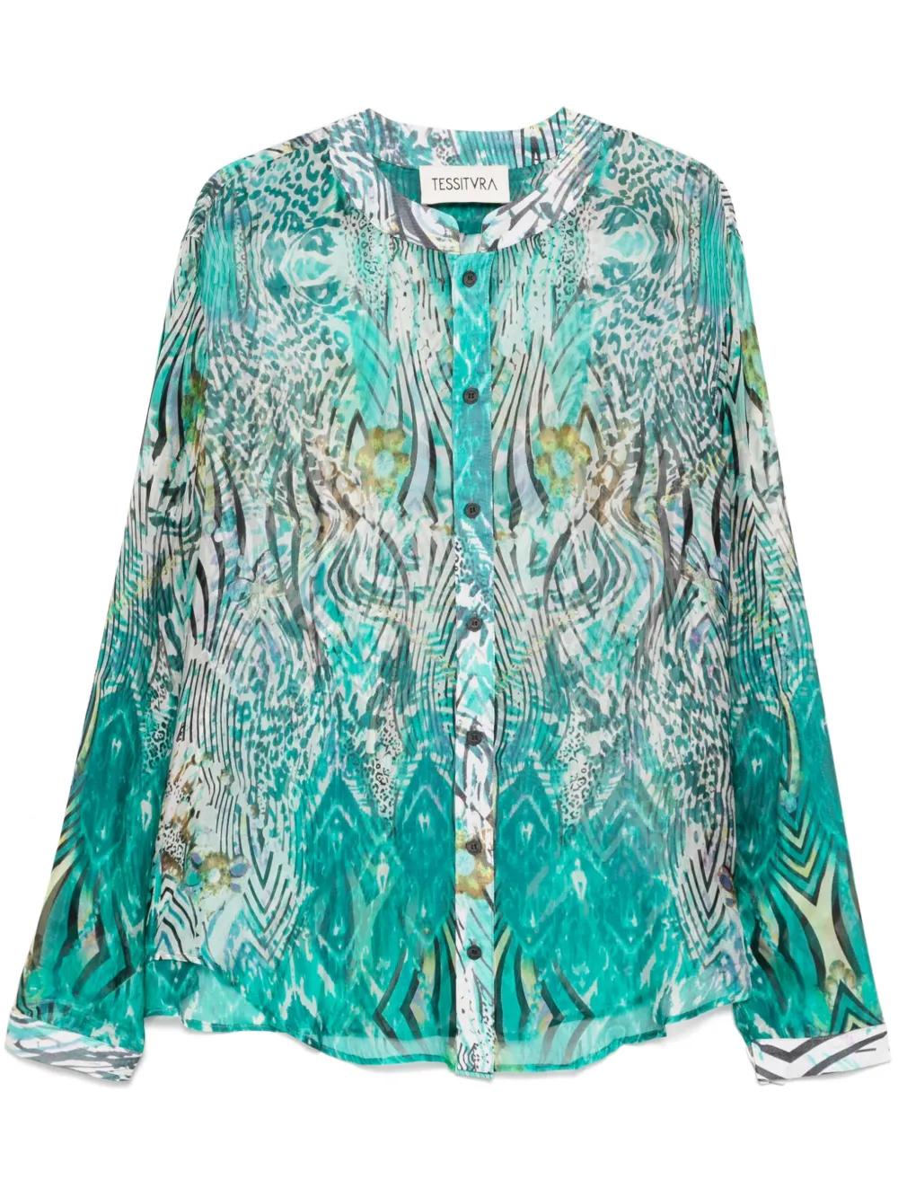 Tessitura Body Couture camisa de seda | verde | Image 1