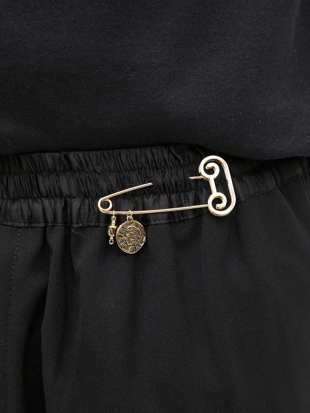 Aries Broek met veiligheidsspeld Zwart