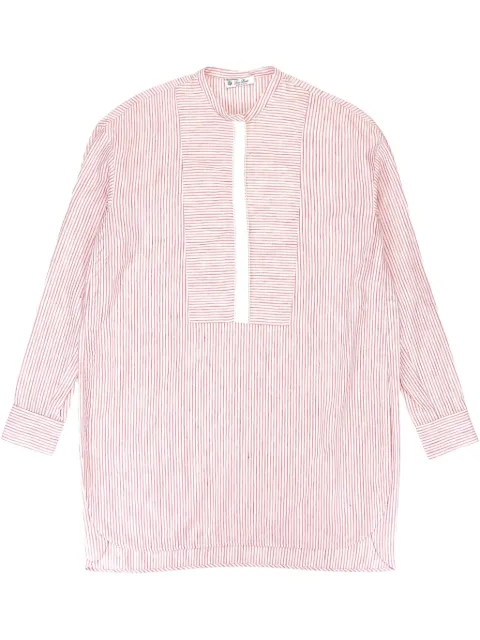 Loro Piana camisa con cuello falso y motivo de rayas