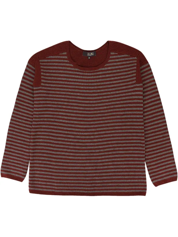 Loro Piana Striped Cashmere Sweater in Red