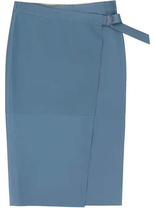 Jupe crayon en cuir à effet portefeuille - Loro Piana - Modalova