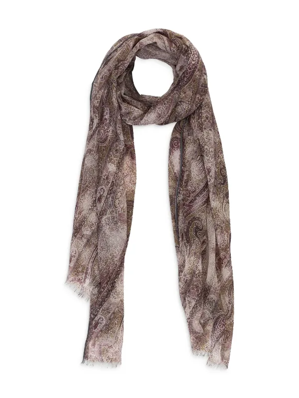 Loro Piana ペイズリー カシミアスカーフ | ブラウン | FARFETCH JP