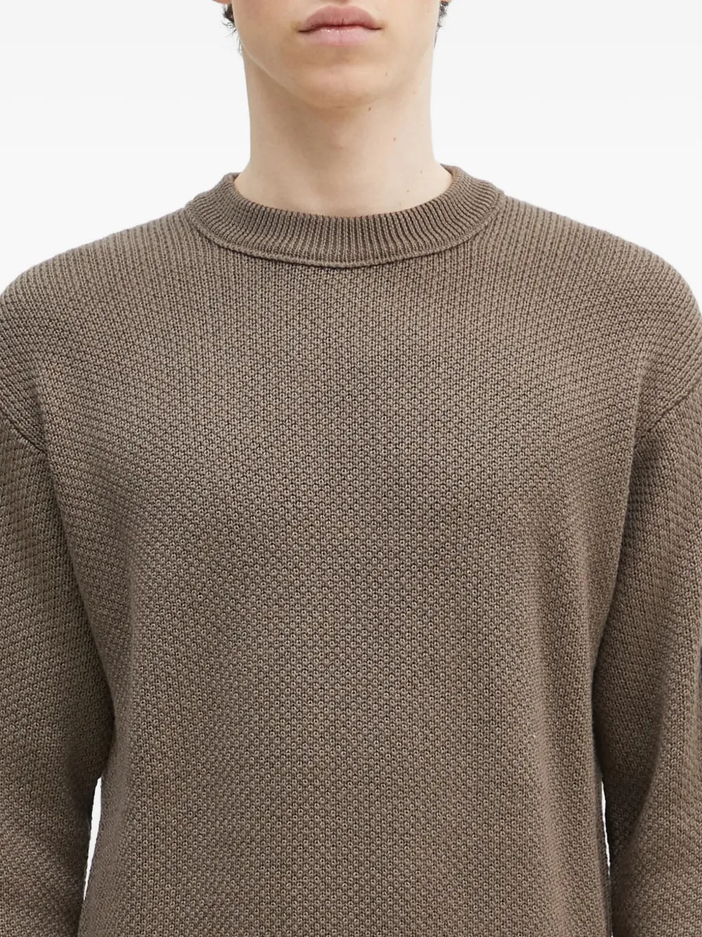 C.P. Company Trui met textuur en Lens zakdetail Bruin
