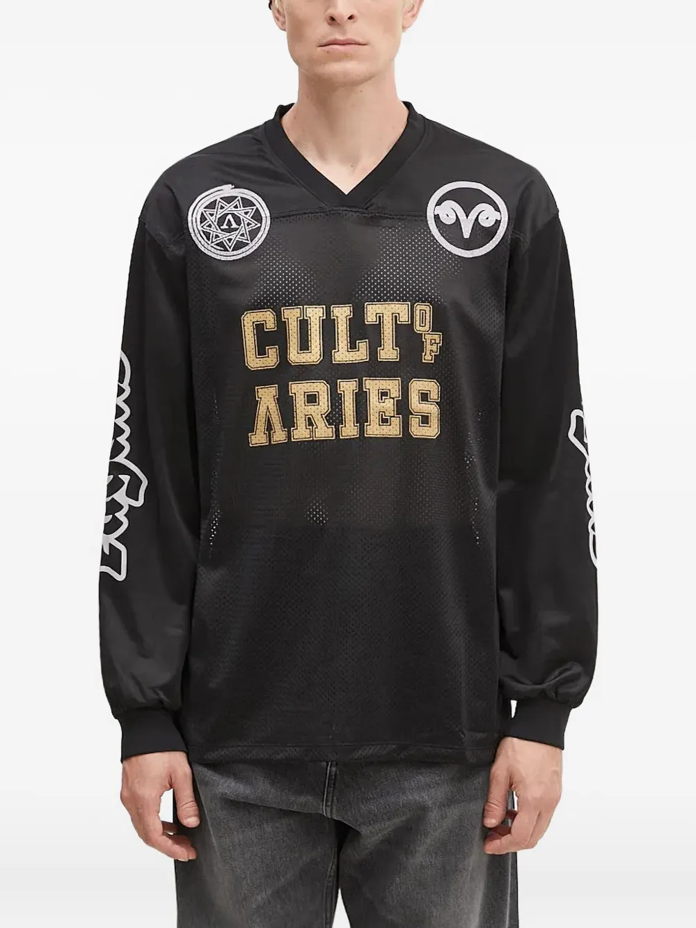 Aries mesh-panel long-sleeve jersey | Black | Image 1