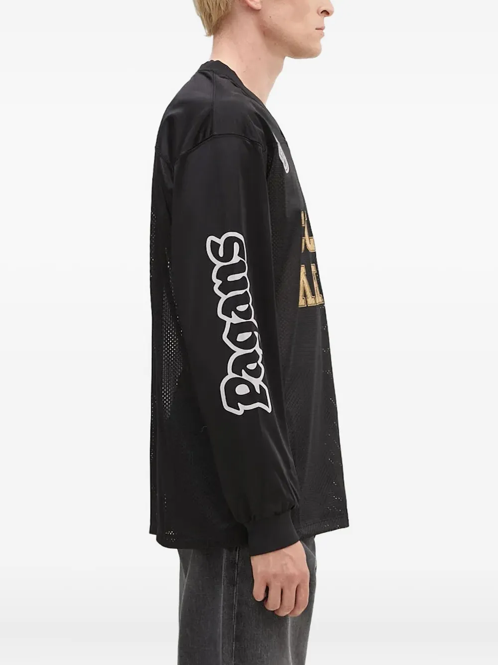 Aries Jersey top met mesh vlak en lange mouwen Zwart