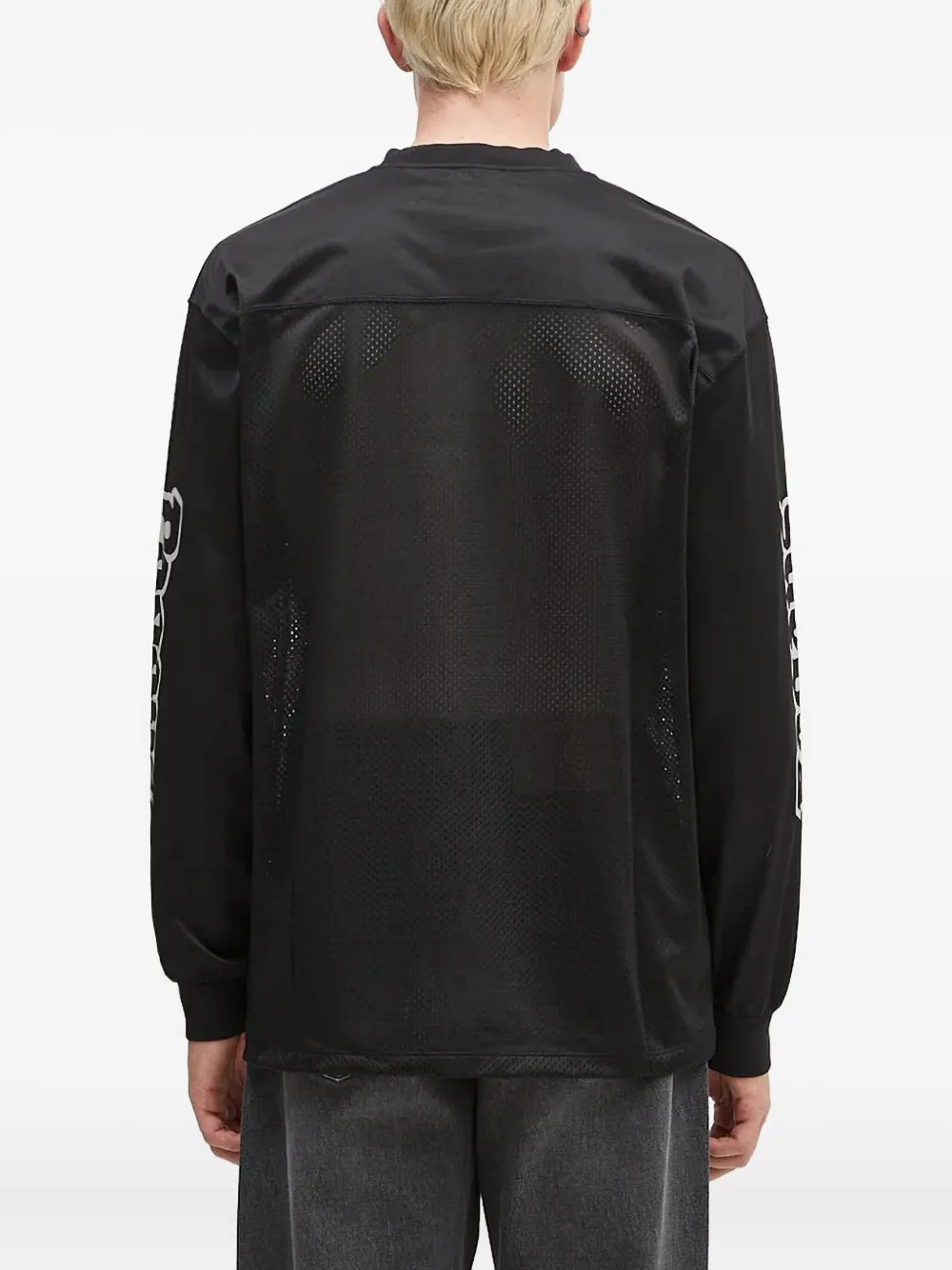 Aries Jersey top met mesh vlak en lange mouwen Zwart