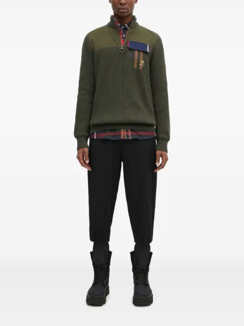 Baracuta x Barbour Miller ribbed half-zip pocket sweater
