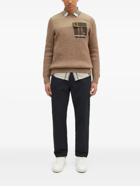 Baracuta x Barbour Miller ribbed panelled-pocket jumper