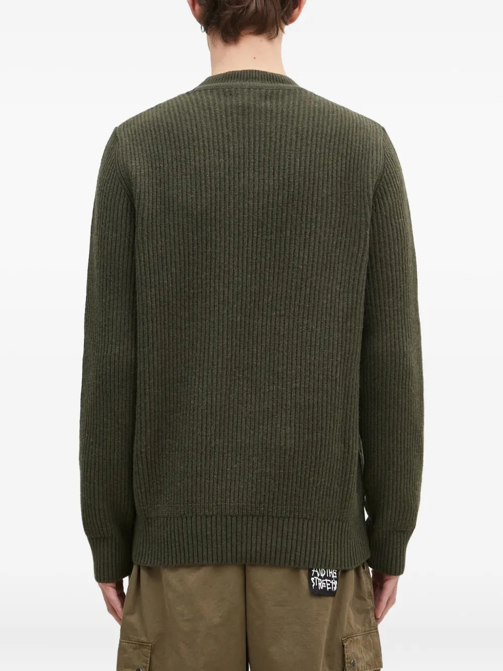 Baracuta x Barbour Miller geribbelde trui met zak Groen