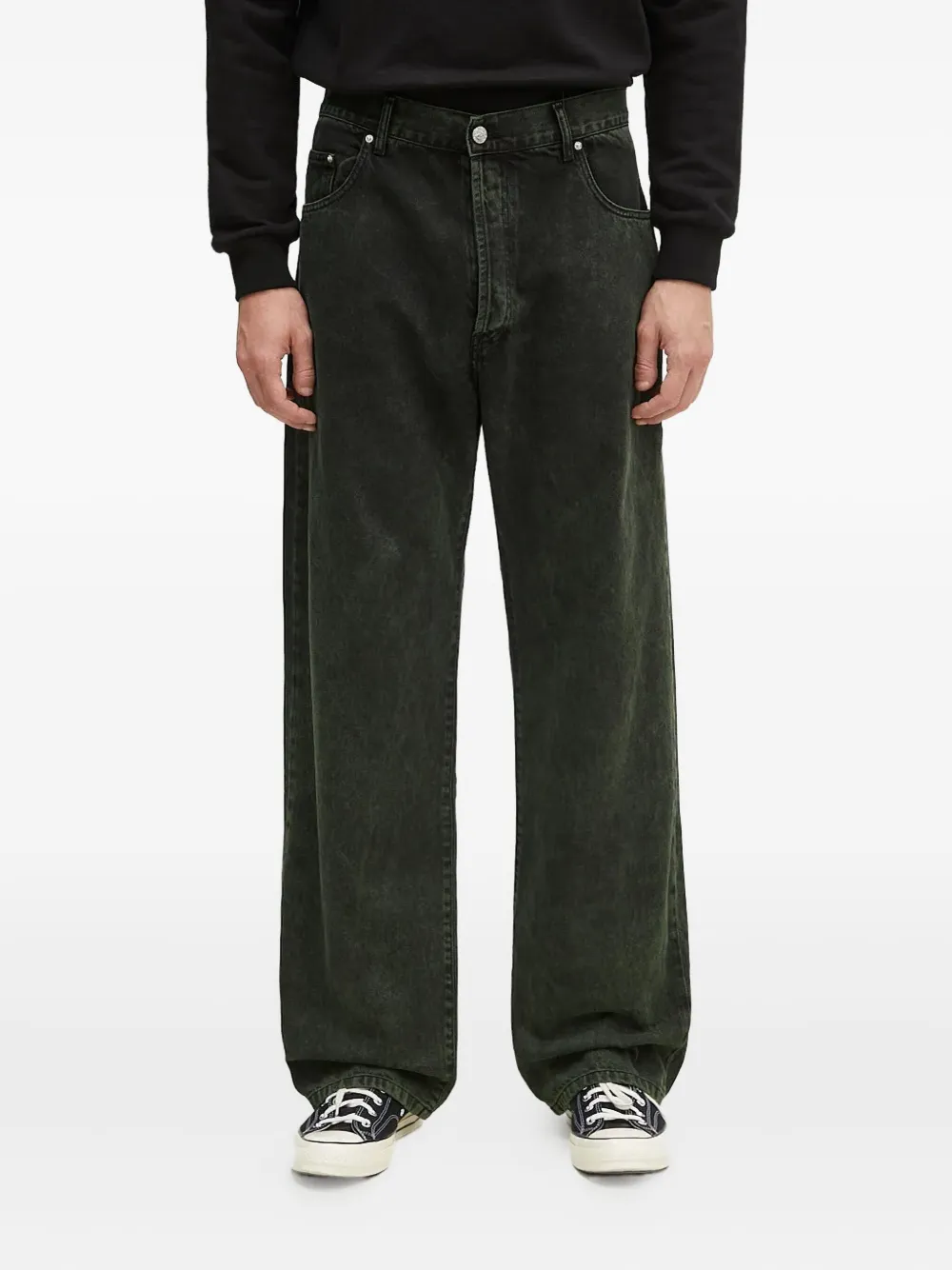 Aries logo-patch jeans | Green | Image 1