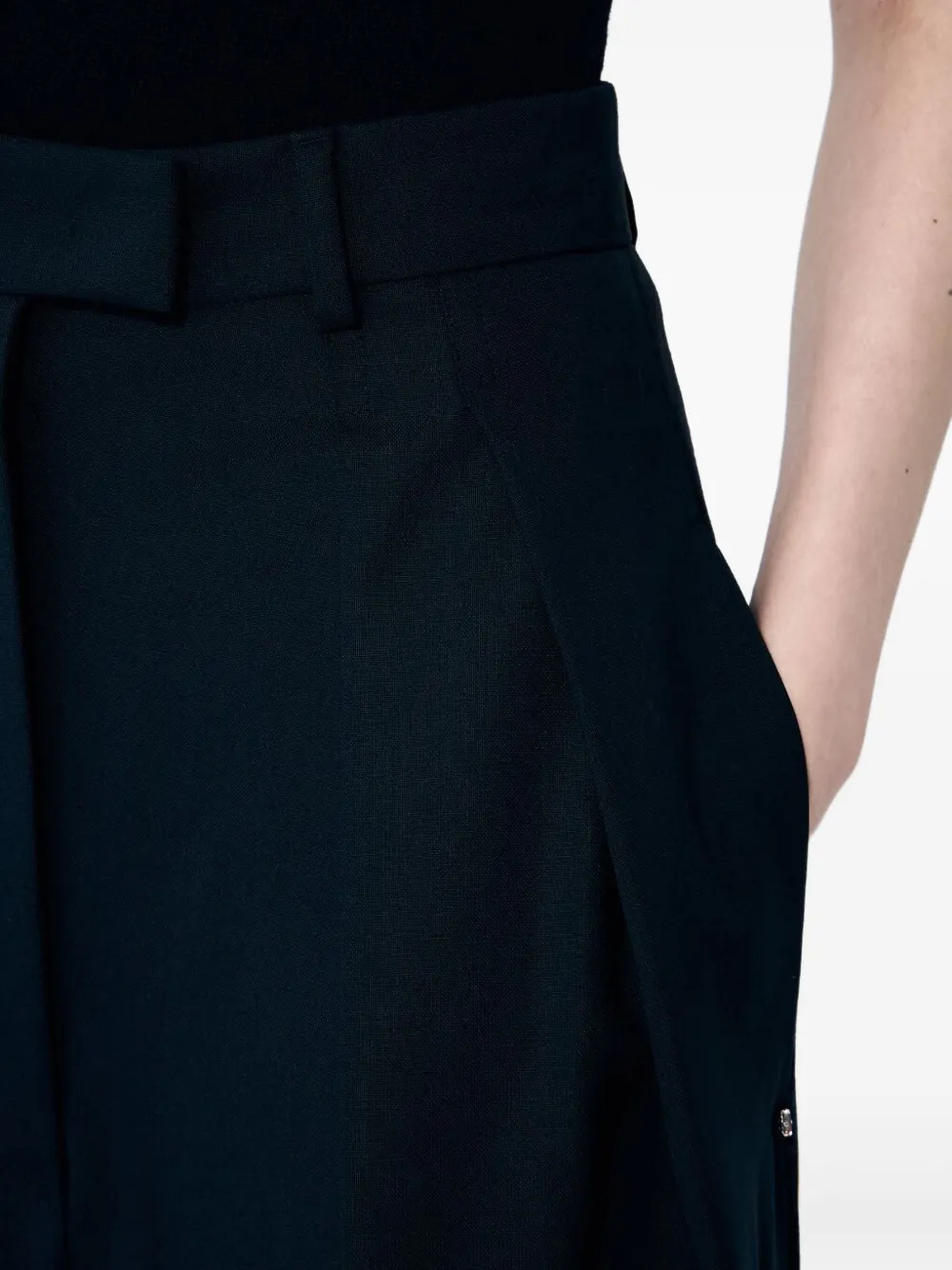 Sportmax Women Wide-leg Wool Pants In Black