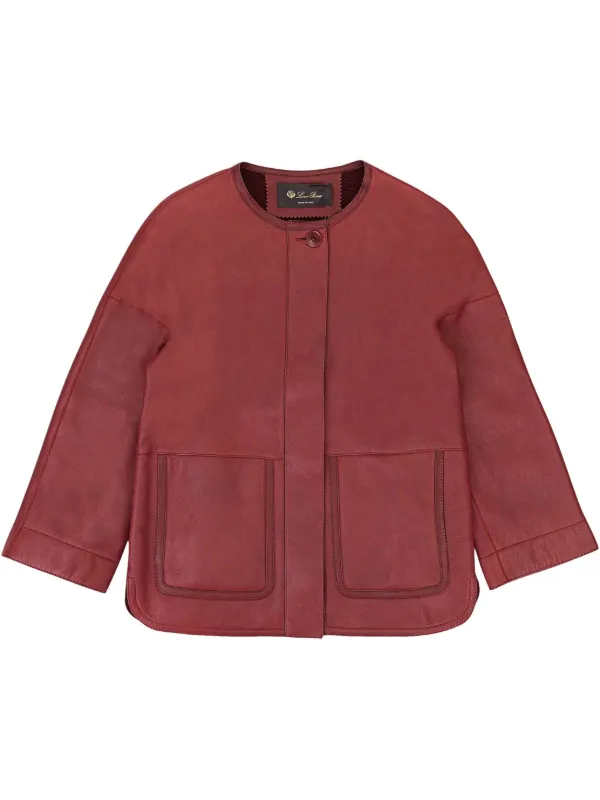 Loro Piana Evening Leather Jacket in Red