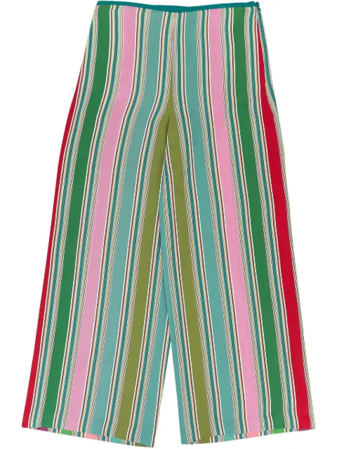 Loro Piana pantalones de seda anchos multicolor
