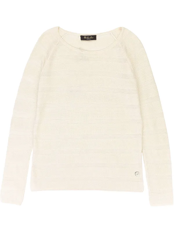 Loro Piana Scoop-neck Cashmere Sweater in White