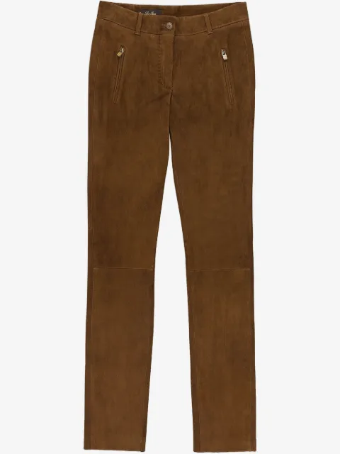 Loro Piana straight-leg lambskin trousers
