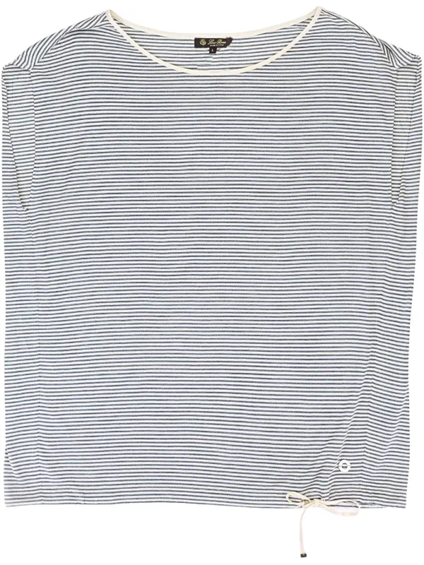 Loro Piana Striped Silk Vest in White