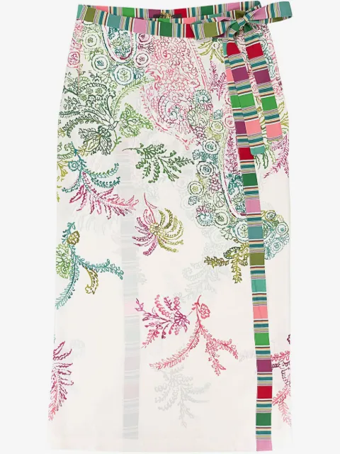 Loro Piana floral-print tied-waist skirt