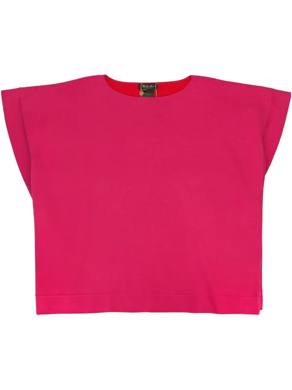 Loro Piana Short-sleeve Cotton Blouse in Pink