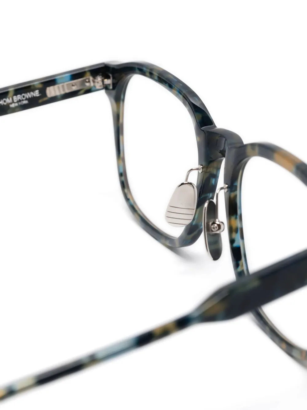 Thom Browne Eyewear Bril met schildpadschild-effect Blauw