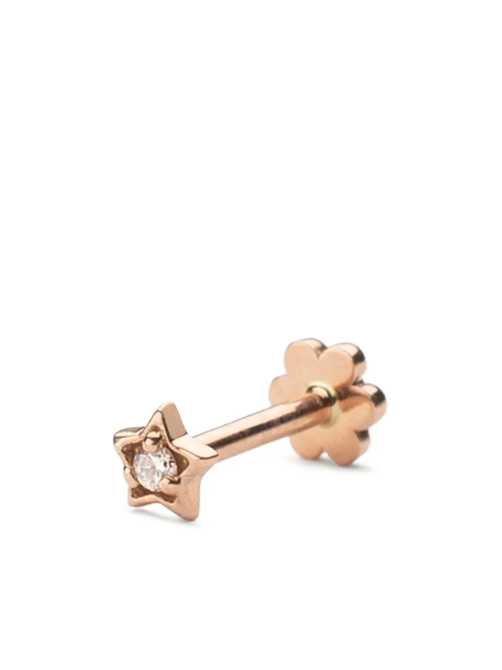 18kt rose gold Solitaire Star single earring