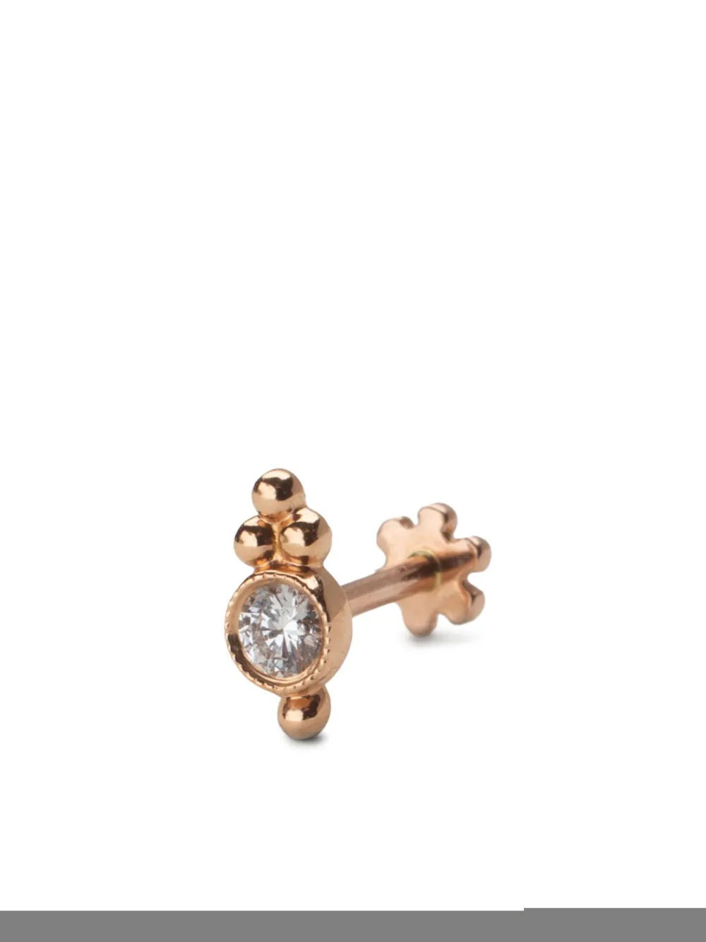 MARIA TASH 18KT ROSE GOLD BALL TRINITY SINGLE EARRING