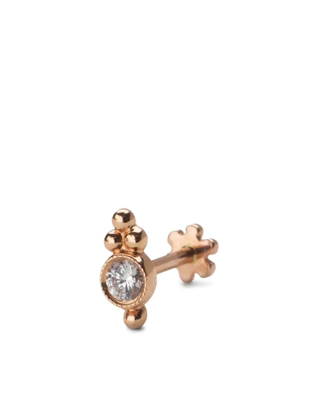 18kt rose gold Ball Trinity single earring