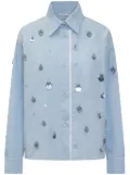 DES PHEMMES crystal-embellished shirt - Blue