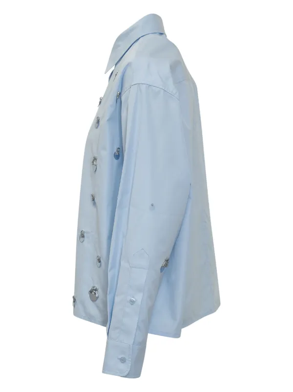 DES PHEMMES crystal-embellished Shirt | Blue | FARFETCH JO