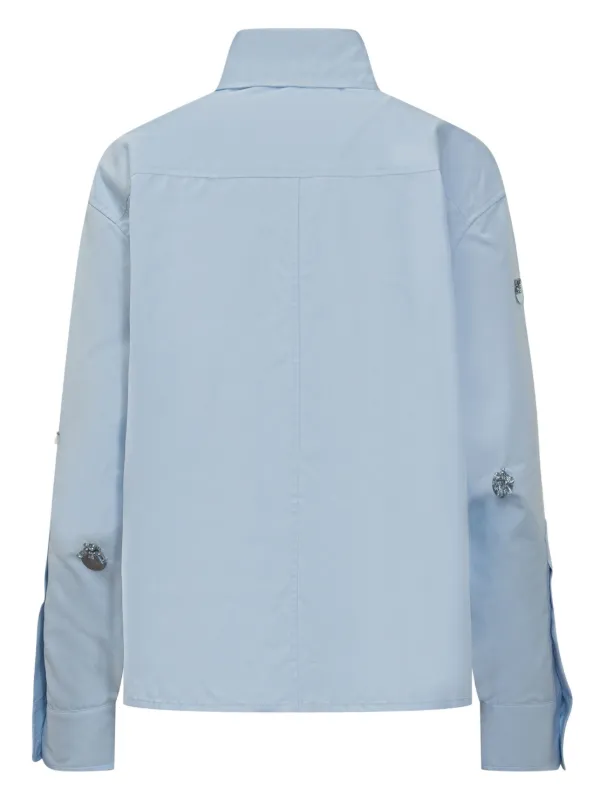 DES PHEMMES crystal-embellished Shirt | Blue | FARFETCH JO