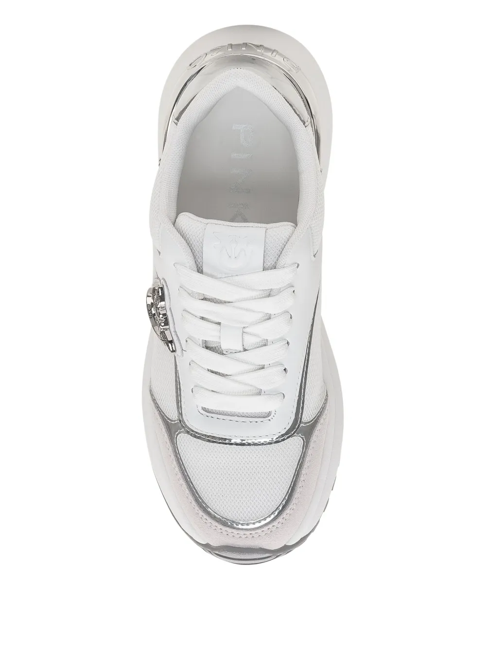 PINKO Love Birds mirror-finish sneakers White