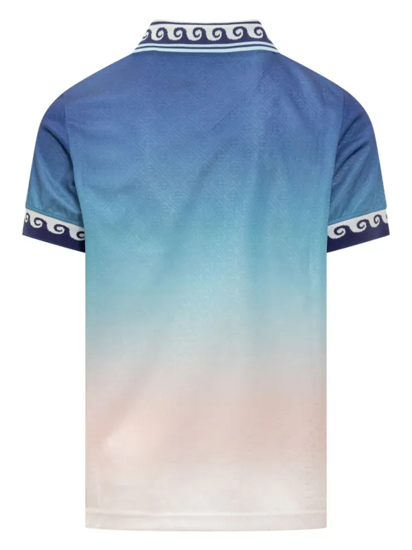 Casablanca gradient-jacquard Football Jersey | Blue