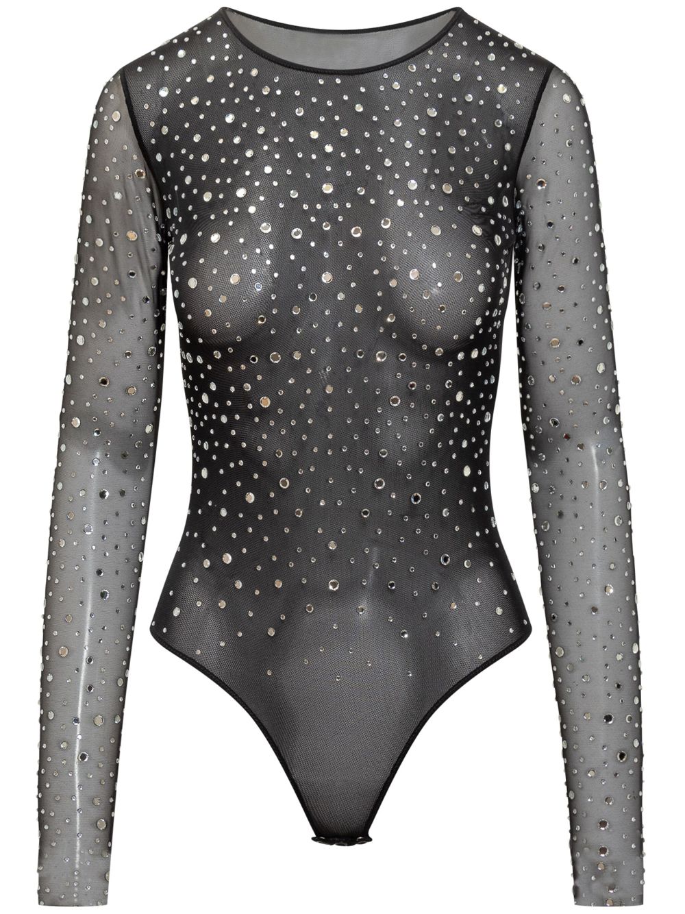 DES PHEMMES crystal-embellished bodysuit - Black