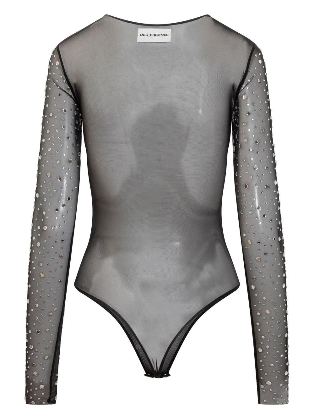 DES PHEMMES crystal-embellished bodysuit - Black