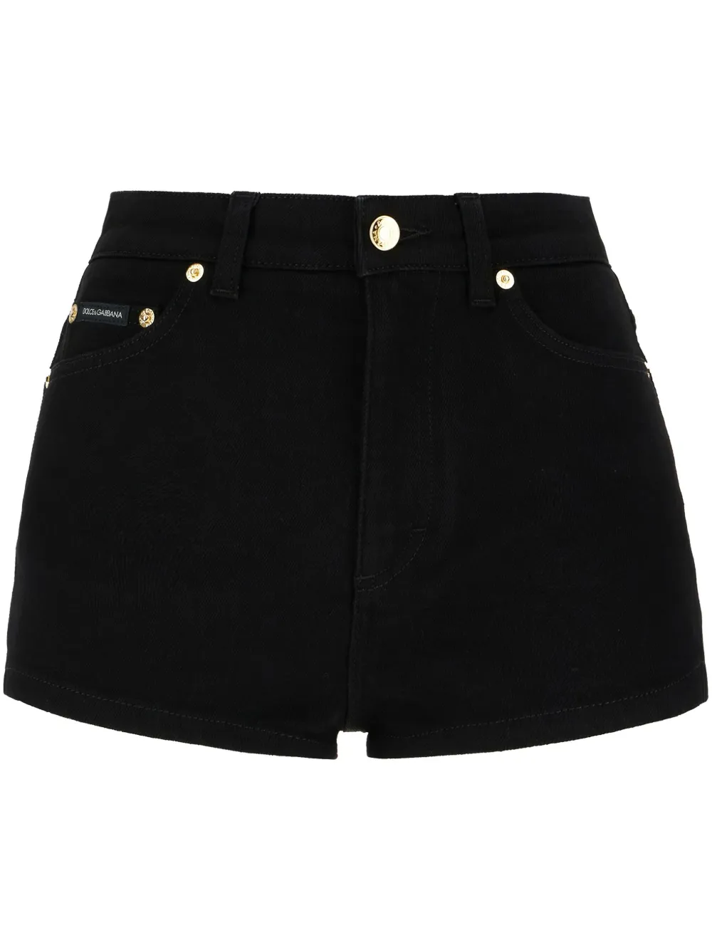 Dolce & Gabbana logo-plaque denim shorts – Black