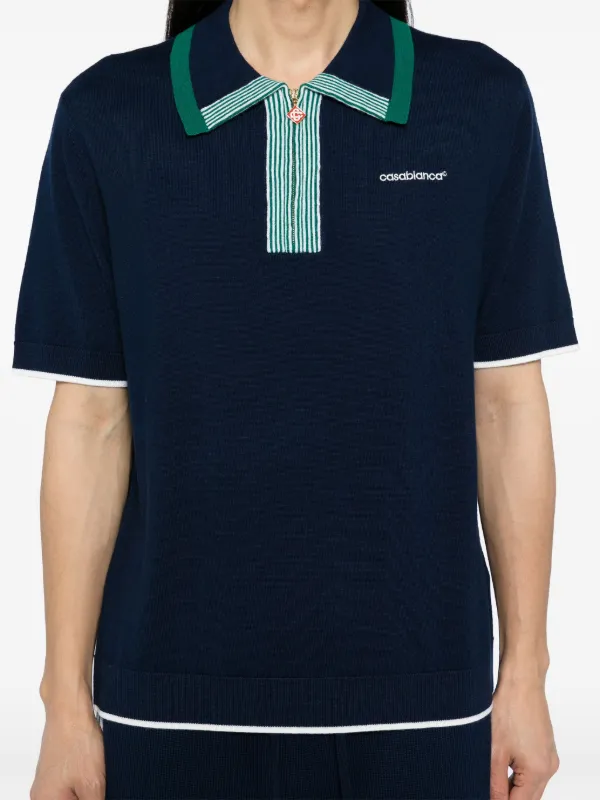 Casablanca Tennis Polo Top | Blue | FARFETCH TR