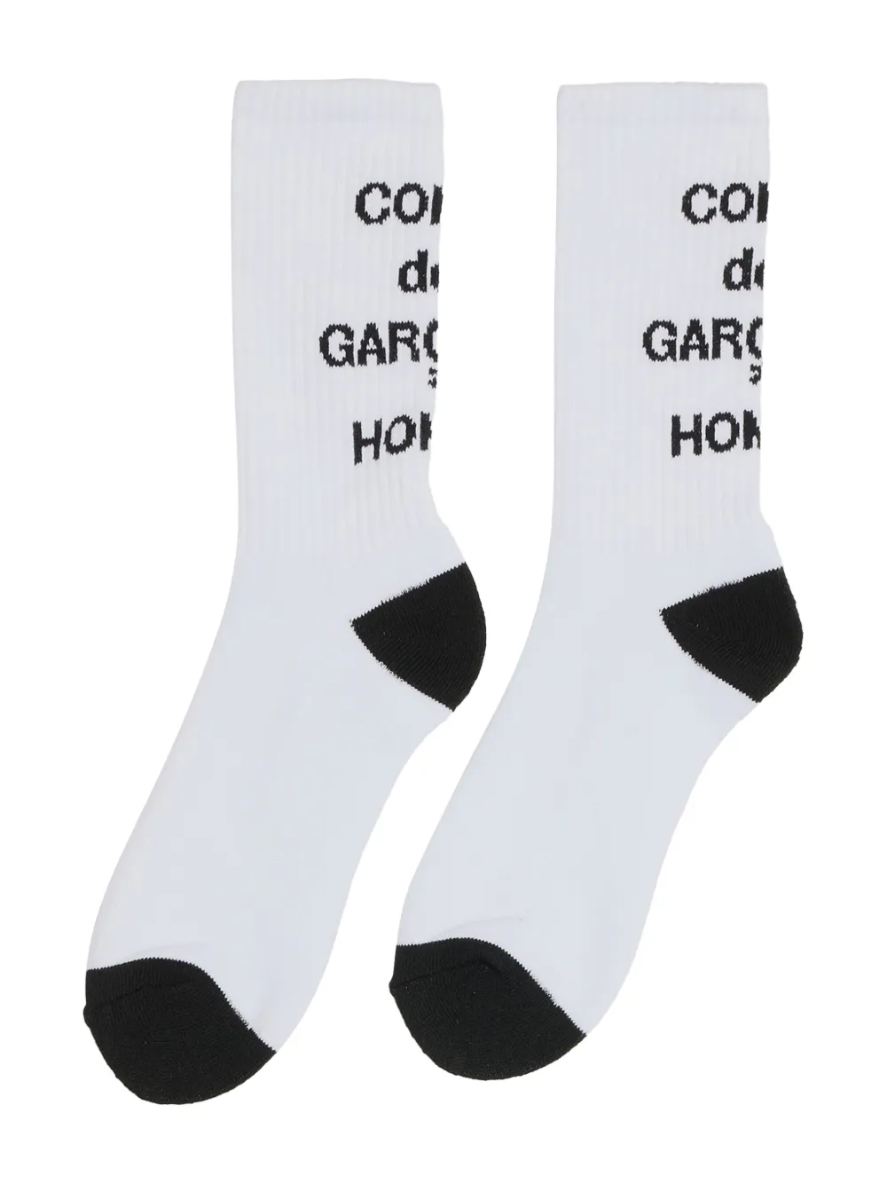Comme des Garçons Homme Gebreide sokken met logo-intarsia Wit
