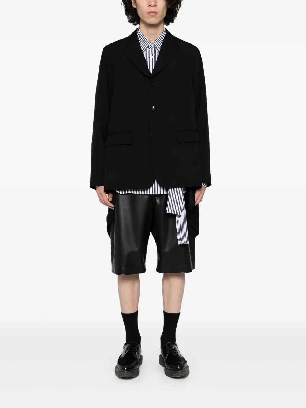 Comme des Garçons Homme Plus Blazer met asymmetrische afwerking Zwart