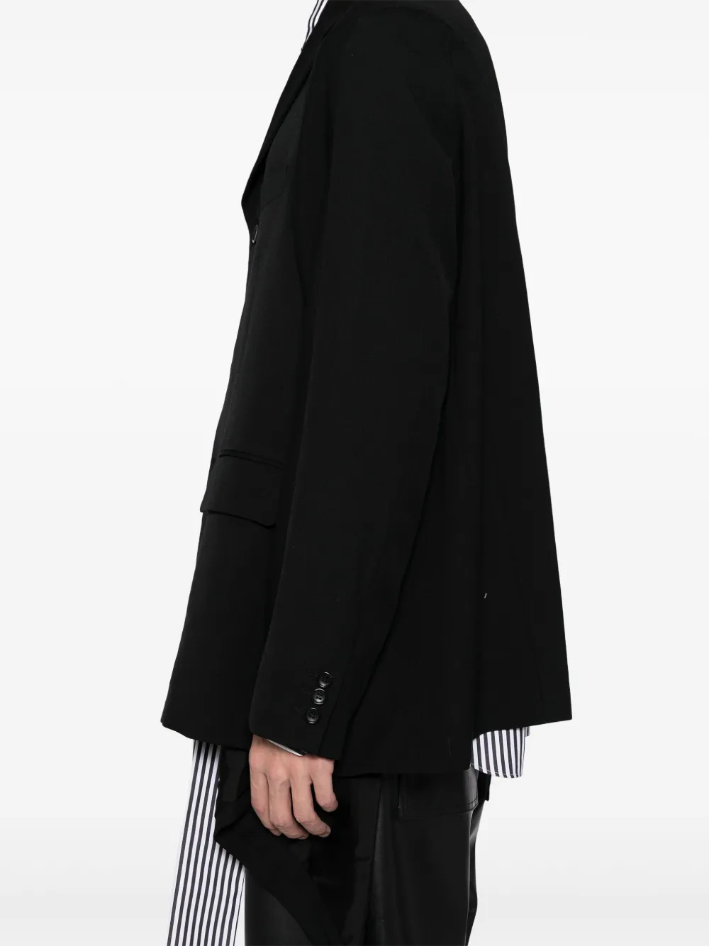 Comme des Garçons Homme Plus Blazer met asymmetrische afwerking Zwart