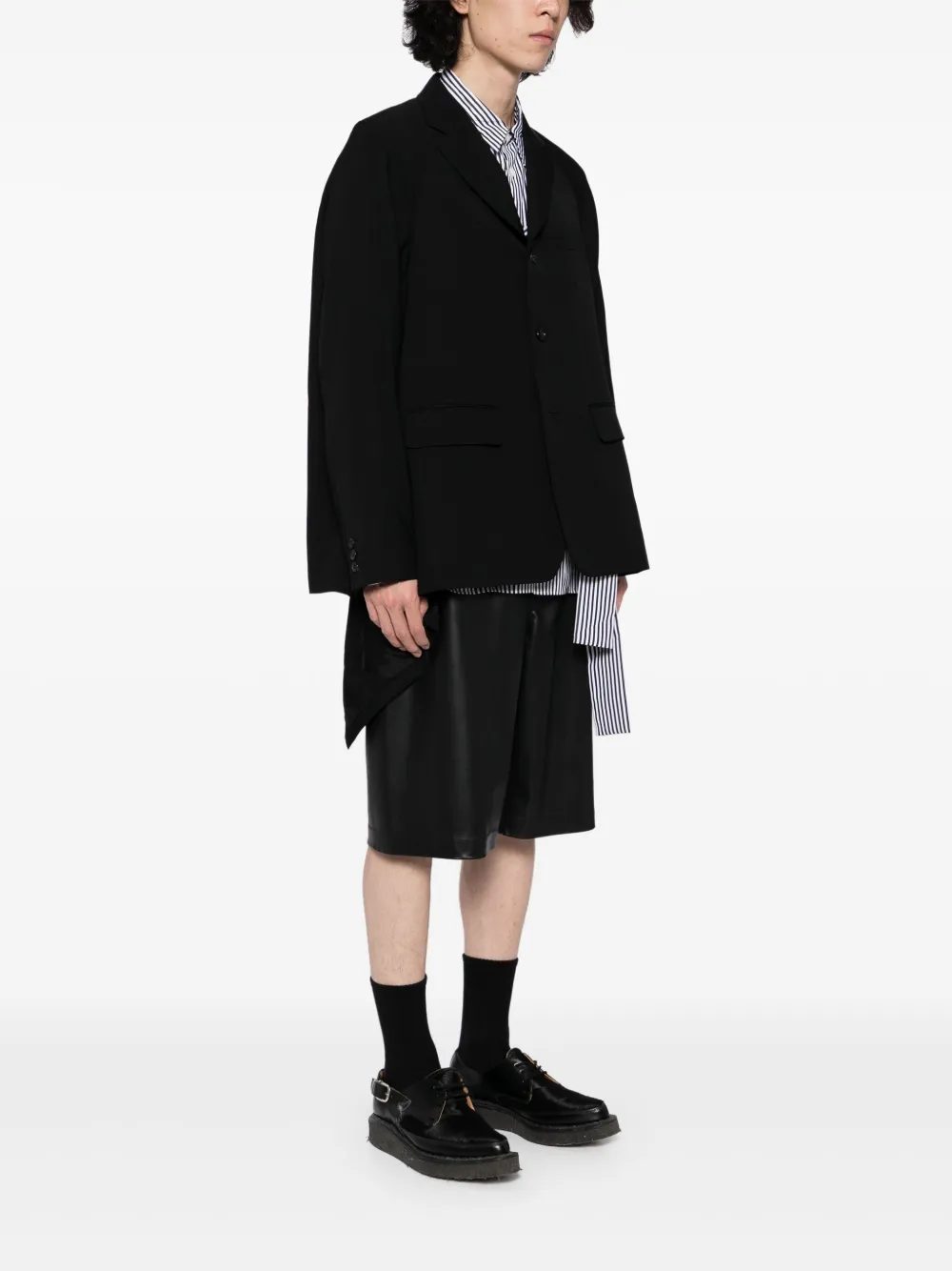Comme des Garçons Homme Plus Blazer met asymmetrische afwerking Zwart