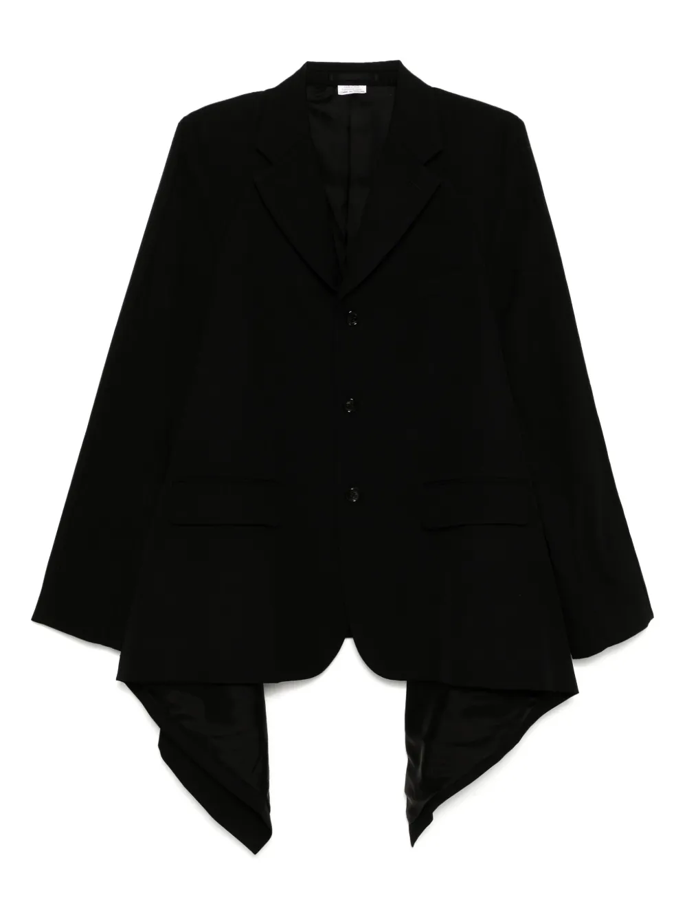 Comme des Garçons Homme Plus Blazer met asymmetrische afwerking Zwart