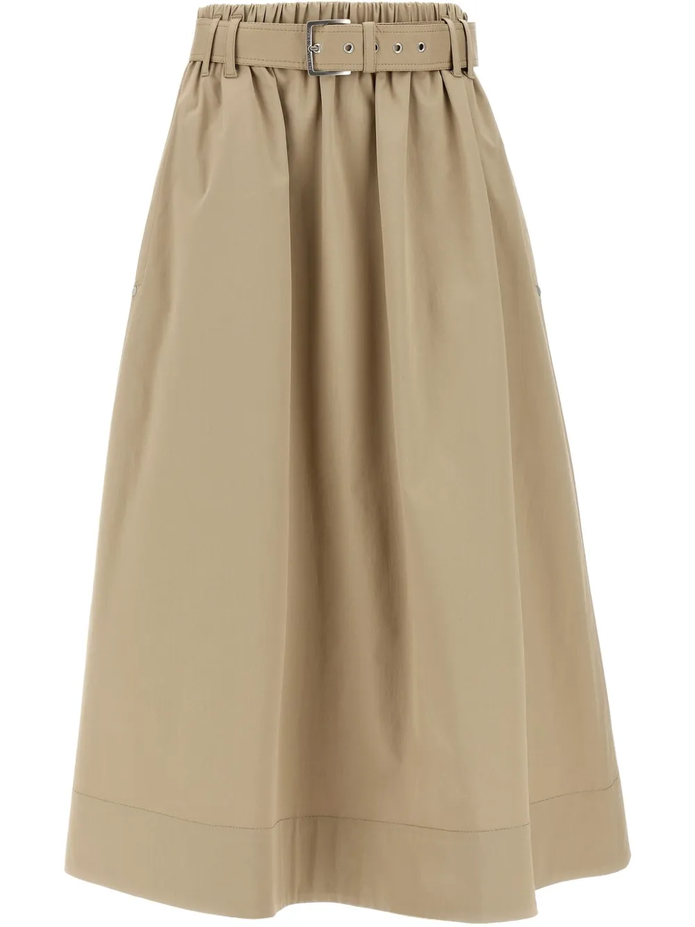 belted midi skirt