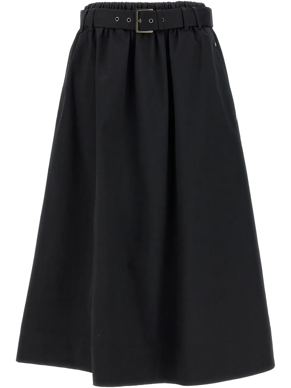 belted midi skirt