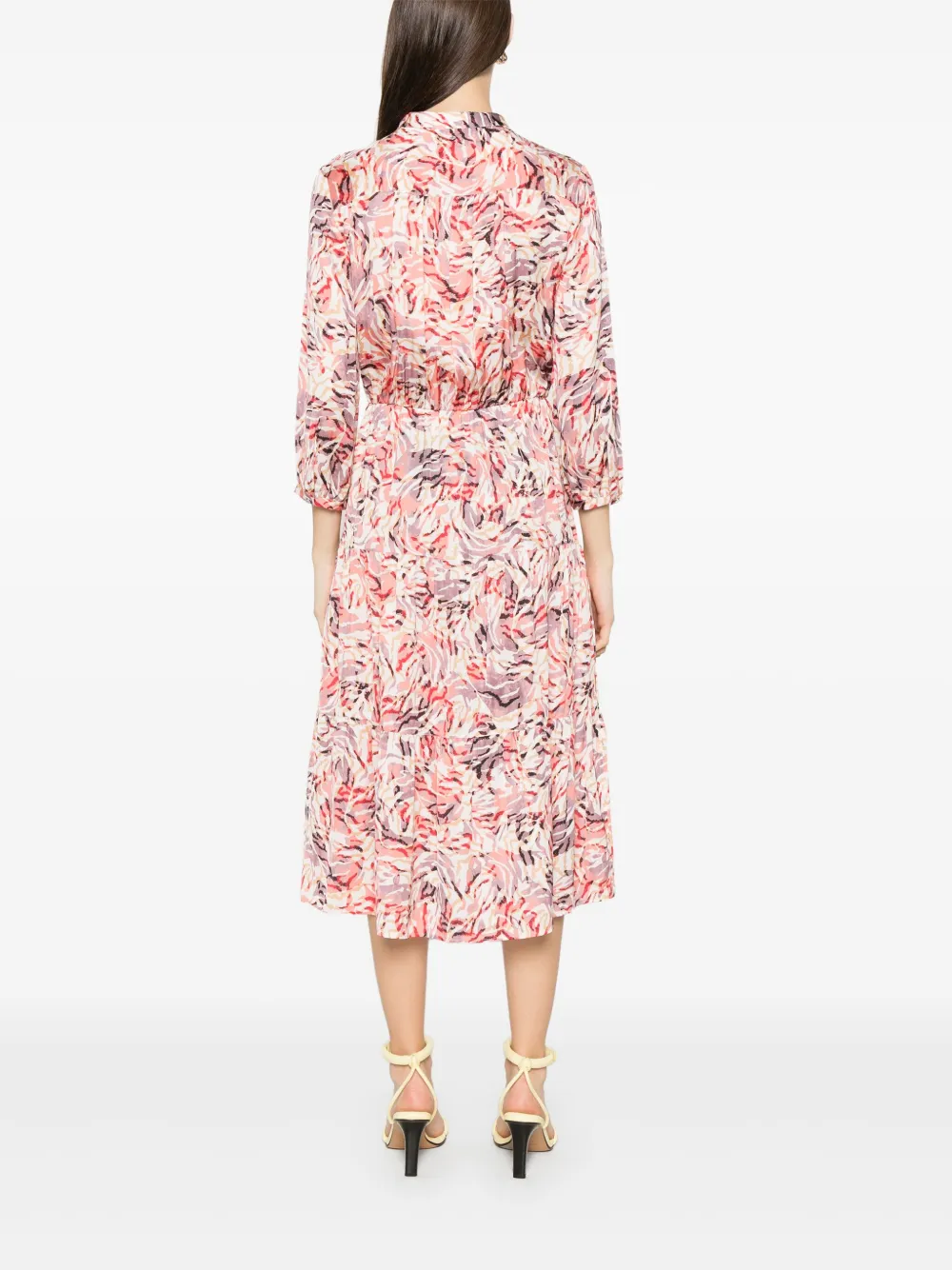 HUGO BOSS ABSTRACT-PRINT MIDI DRESS 