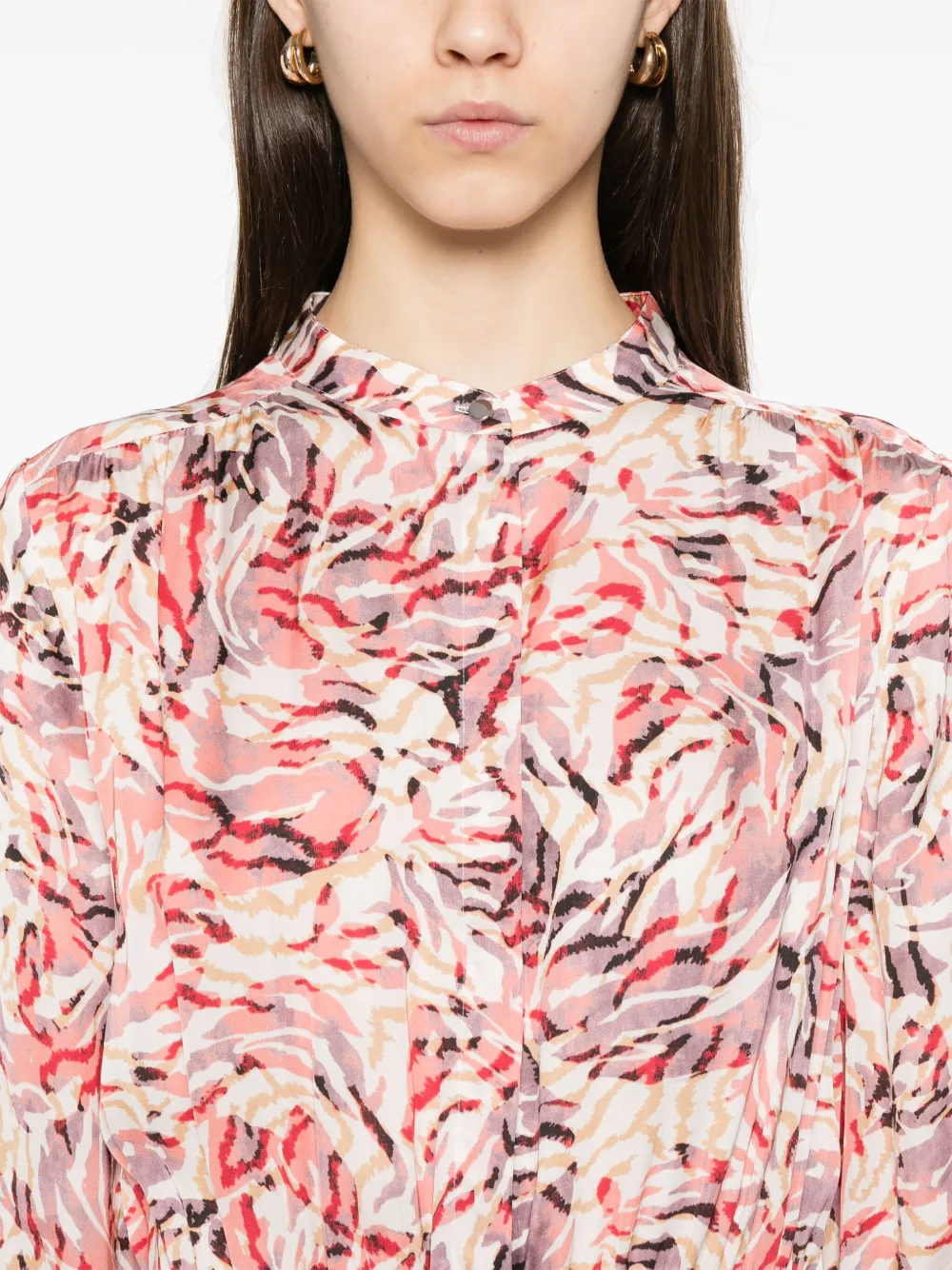 HUGO BOSS ABSTRACT-PRINT MIDI DRESS 