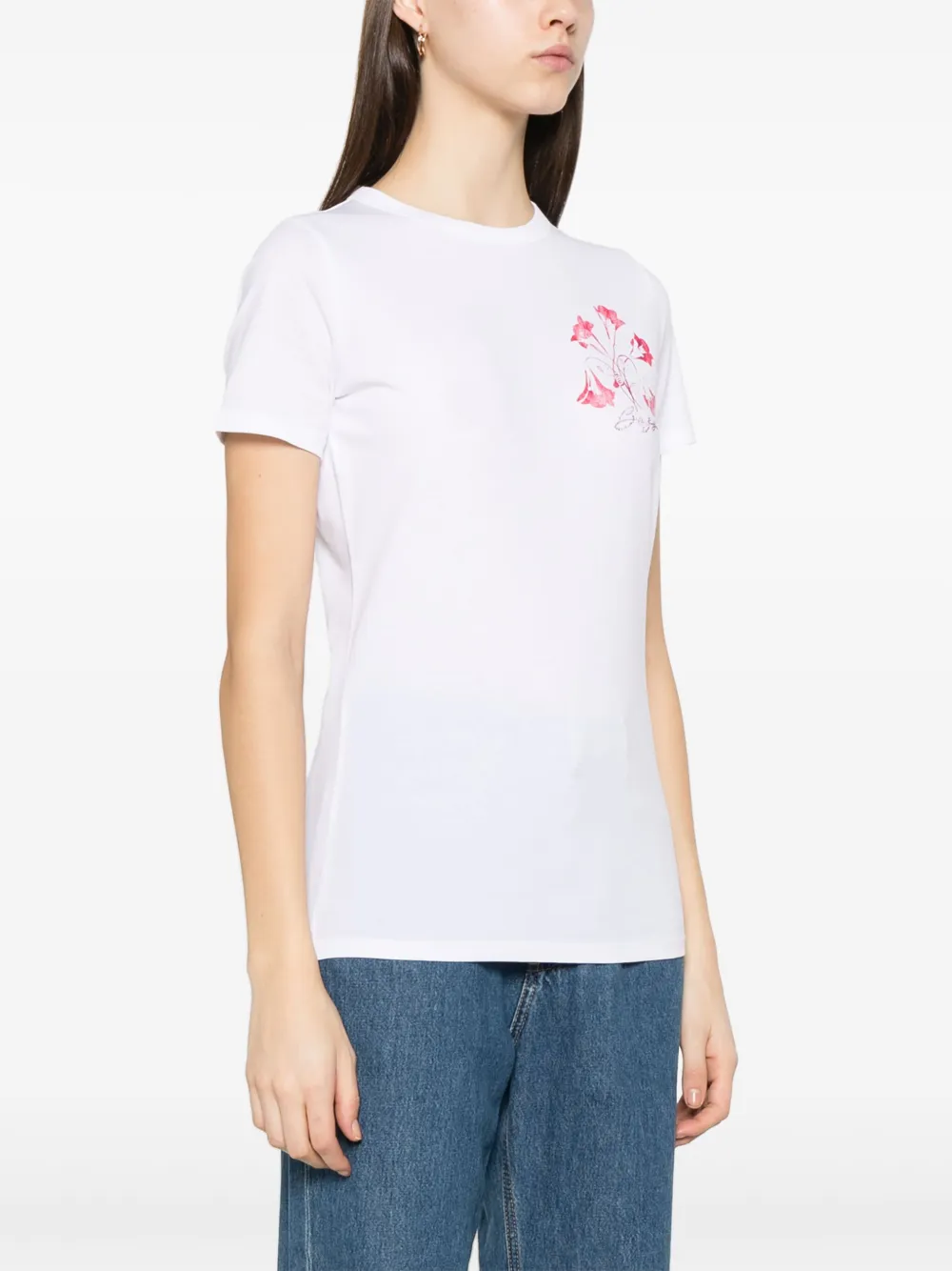 BOSS T-shirt met bloemenprint Wit