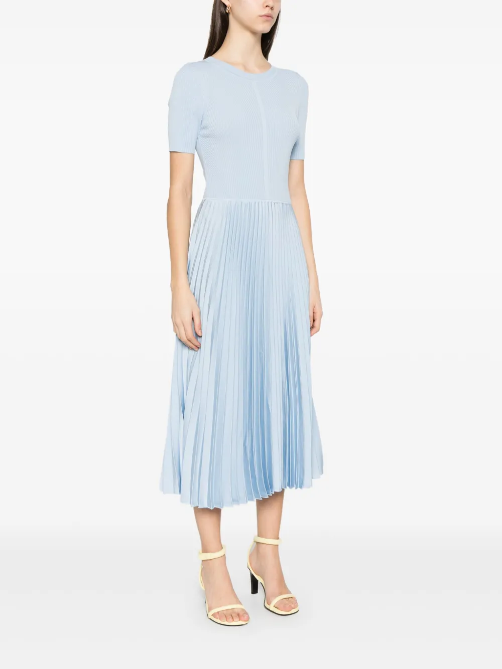 Hugo Boss Panelled Midi Dress In 蓝色