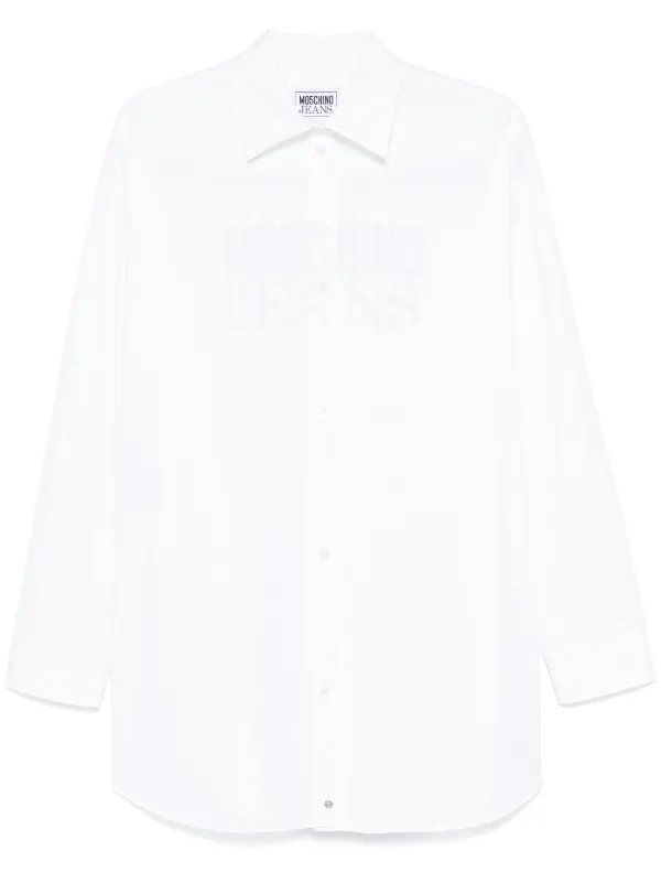 MOSCHINO JEANS Chemise à Logo Imprimé Blanc FARFETCH MA