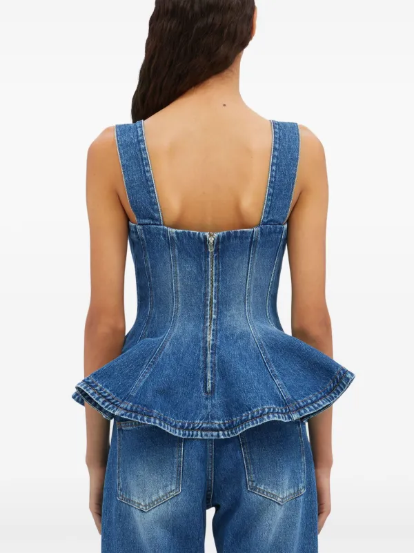 MSGM デニムトップ | ブルー | FARFETCH JP
