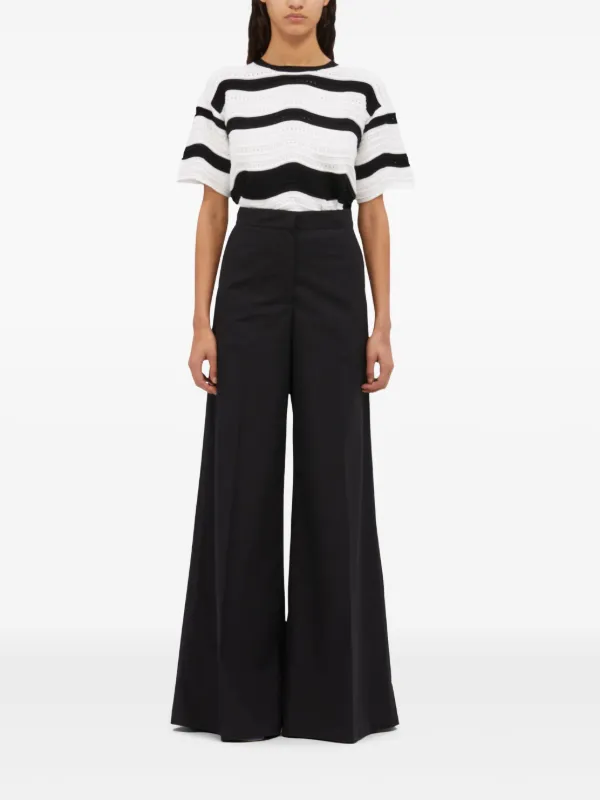 パンツ Msgm High-Waisted Virgin Wool Palazzo Trousers MSGM high-waist Palazzo Pants | Black | FARFETCH